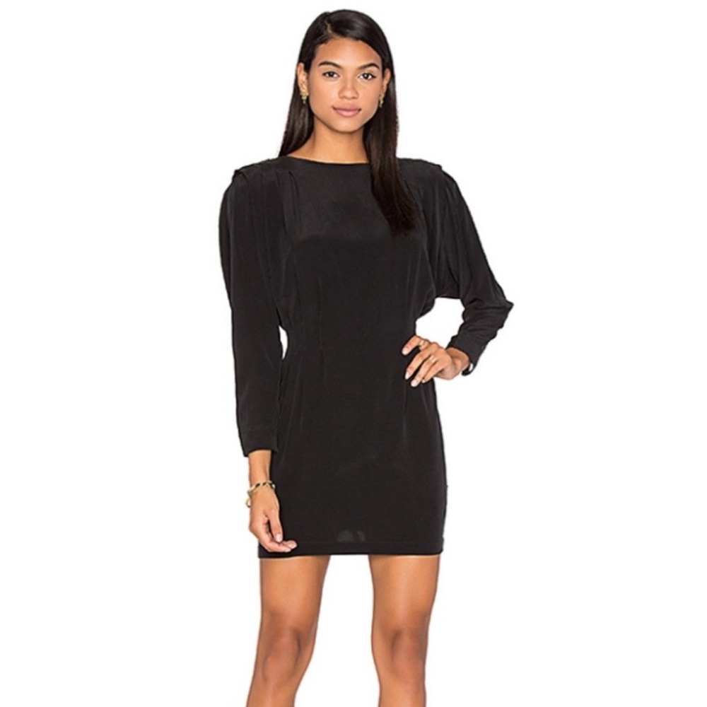 Merritt Charles 100% Silk Power Boxy Dress Black